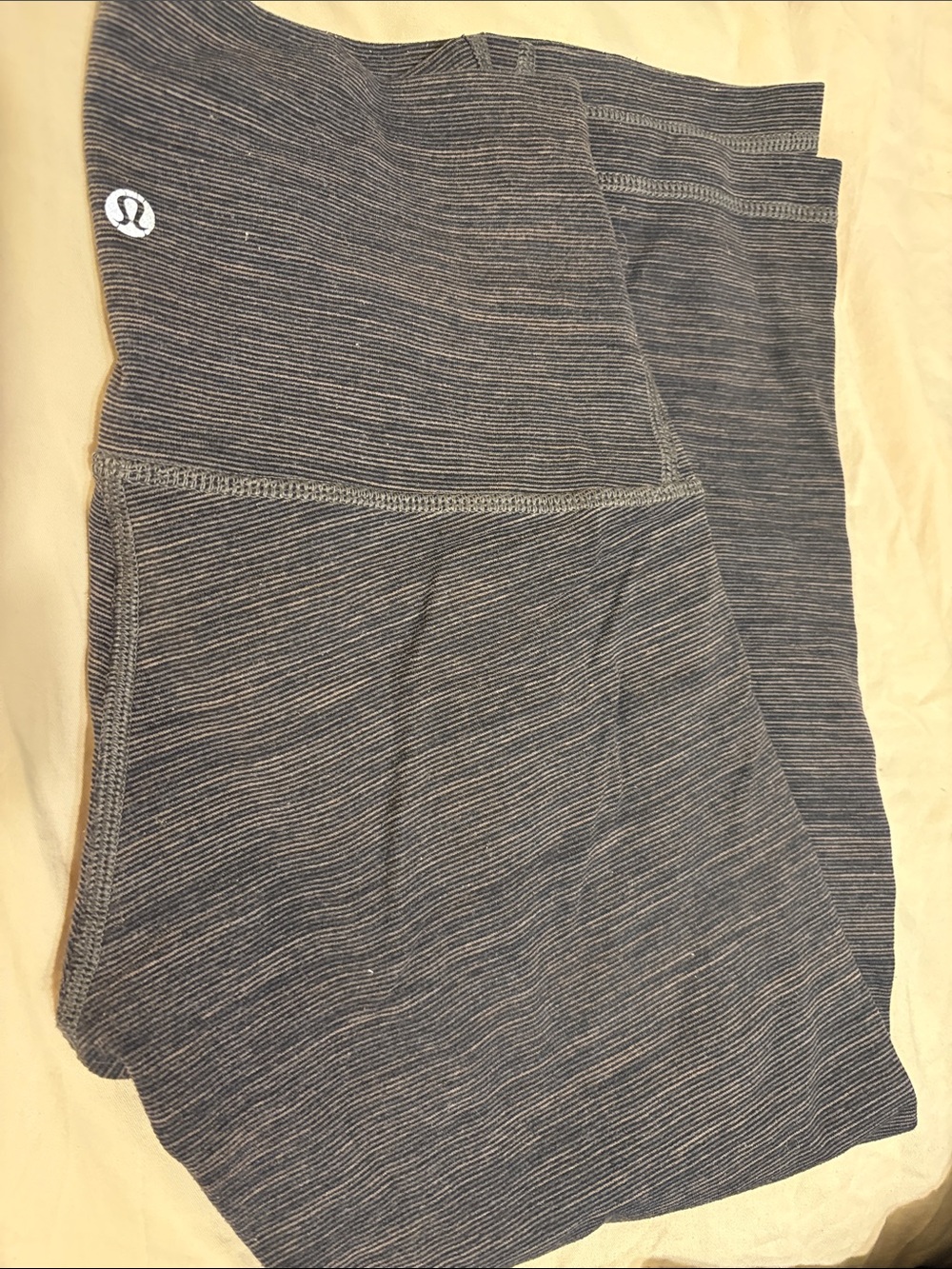 Lululemon Gray Stripe Leggings with Logo size 6